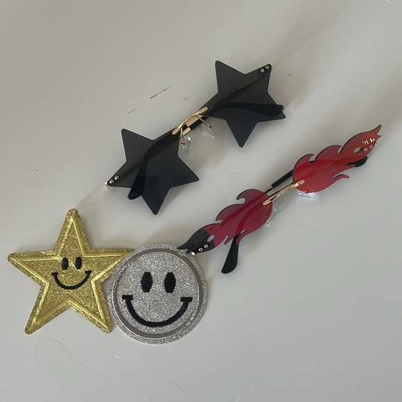 SHEIN Accessories - CLOSET CLEAROUT!!!! star&fire sunglasses + cute patches!!!!!